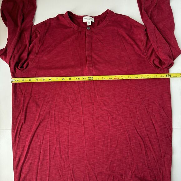 Crosby & Howard Men’s Henley Shirt Long Sleeve Red XL - Picture 3 of 9